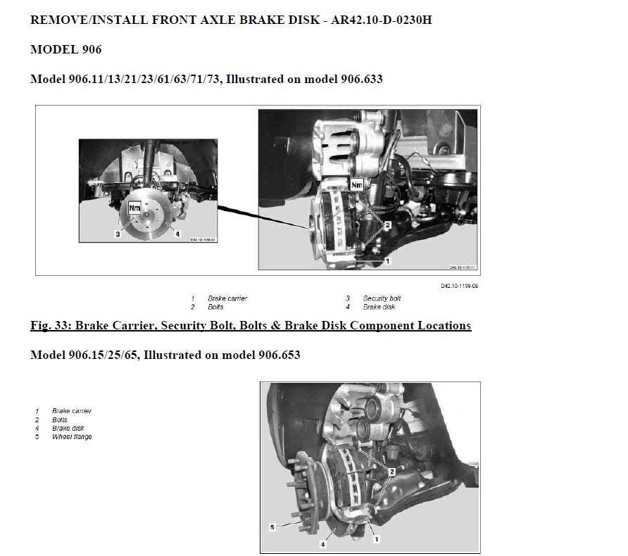 Mercedes Sprinter (2011-2019) Workshop Manual