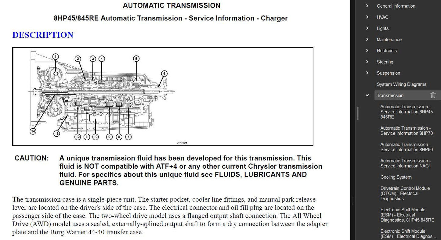 Workshop Manual [Dodge Charger] 2011-2023
