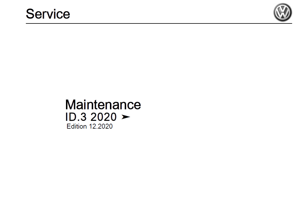 Workshop Manual [VW ID3] 2020-2025