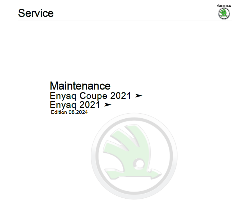 Workshop Manual [Skoda Enyaq] 2021-2025