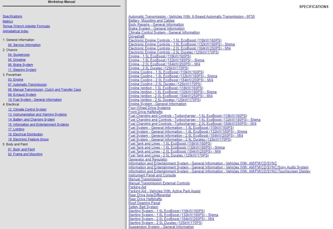 Werkstatthandbuch [Ford Mondeo] 2013-2020