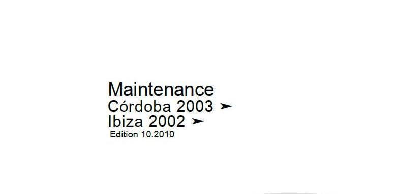 Werkstatthandbuch [Seat Ibiza] 2001-2008