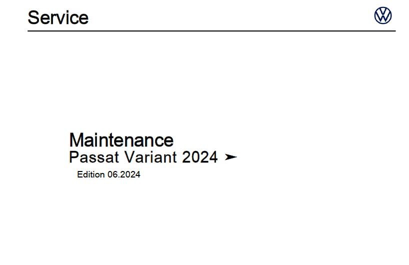 Workshop Manual [VW Passat] (B9) 2023-2025