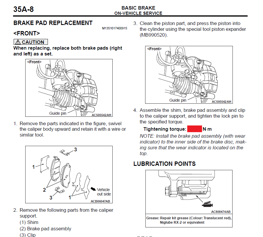 Workshop Manual [Mitsubishi Outlander] 2006-2012