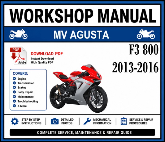 Workshop Manual [MV Agusta F3 800] 2013-2016