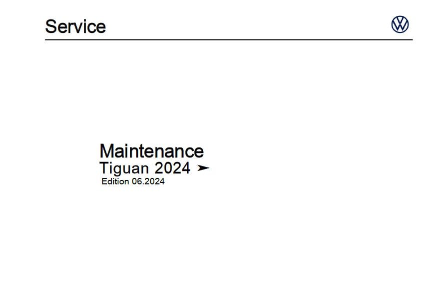 Workshop Manual [VW Tiguan] 2024-2025
