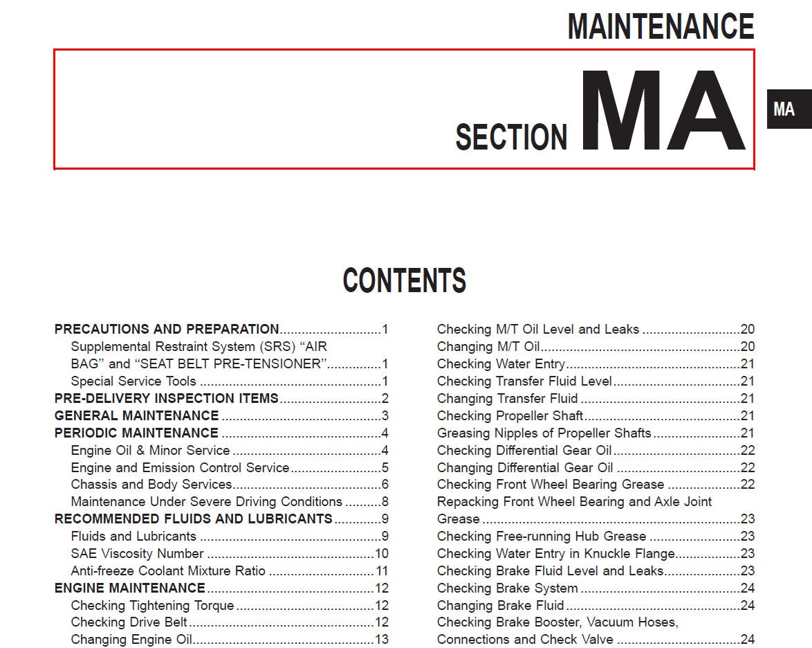 Workshop Manual [Nissan Patrol (Y61)] 1997-2010