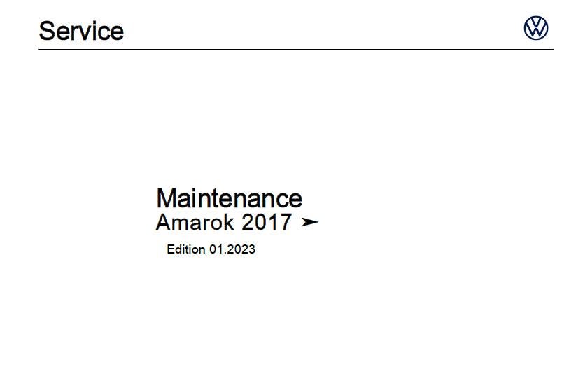 Workshop Manual [VW Amarok] 2010-2020