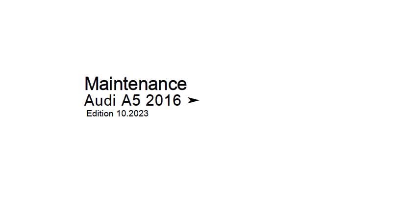 Workshop Manual [Audi A5/S5/RS5] 2016-2024