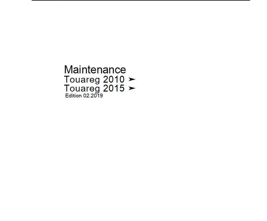 Workshop Manual [VW Touareg] 2010-2018