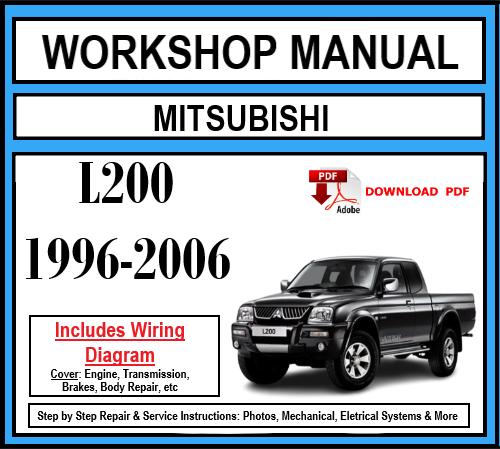 Official Workshop Service Repair Manual For Mitsubishi L200 II (1996-2001)
