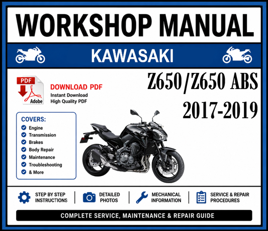 Workshop Manual [Kawasaki Z650/Z650 ABS] 2017-2019